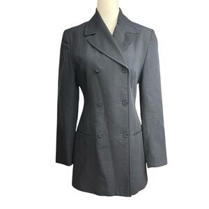 Country Road Vintage Wool Blend Double-Breasted Navy Blue Blazer Dress Size 4